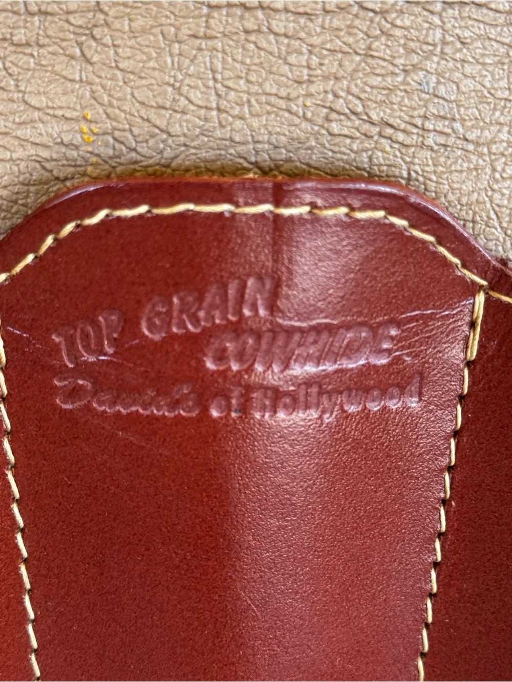Vintage c. 1950s–1960s David’s of Hollywood Deep Buff Cowhide Leather Portfolio